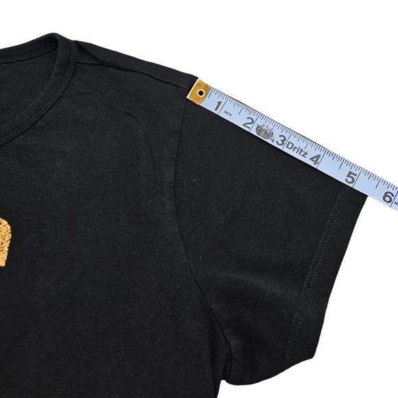 G Star Raw Shirt Womens Size Small Black Gold Short Sleeve Graphic Logo Tshirt - Picture 9 of 11